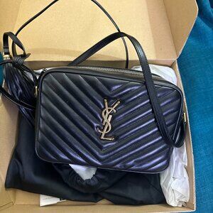 Lou Medium YSL Quilted Camera Crossbody Bag with Pocket